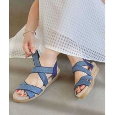 神戸レタス(KOBE LETTUCE)の4cmウェッジソールクロスゴムジュートサンダル [I1596]