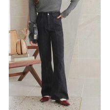 [ Petitle / プチレ ] センターシームフレアデニムパンツ [M3690]