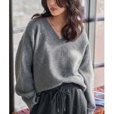 神戸レタス(KOBE LETTUCE)のウォッシャブルVネックorモックネックスフレニットトップス [C6301]