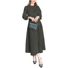 神戸レタス(KOBE LETTUCE)の[ 岡部あゆみさんコラボ ] フレアニットワンピース 選べる丈・選べるネック [E2920]