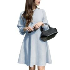 神戸レタス(KOBE LETTUCE)の[ 岡部あゆみさんコラボ ] フレアニットワンピース 選べる丈・選べるネック [E2920]