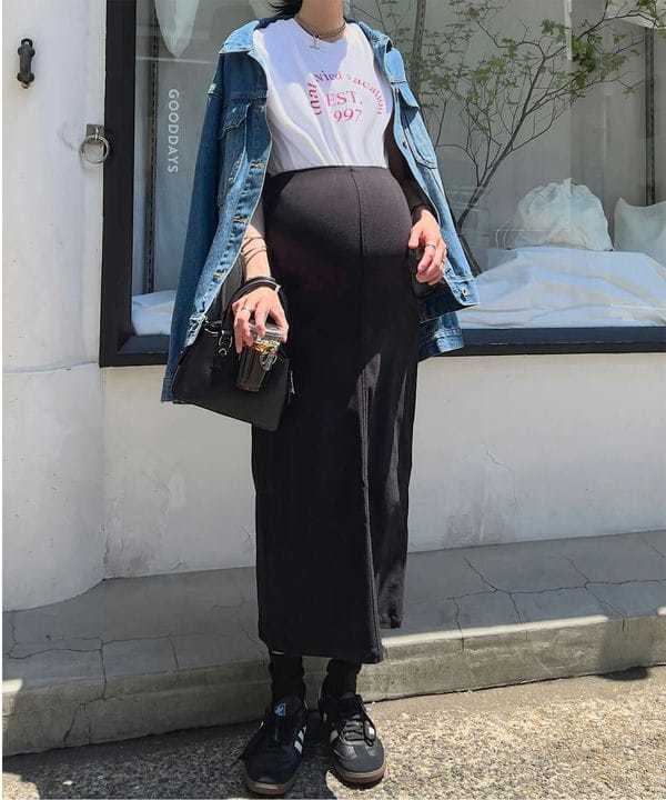 [�}���C][ mama���^�X ] �̂т̂уX�g���b�`�}�^�j�e�B�^�C�g�X�J�[�g [M3867]/�_�˃��^�X�iKOBE LETTUCE�j �u���b�N