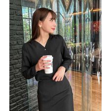 [ 岡部あゆみさんコラボ ]選べる2タイプロングスリーブブラウス [C6777]