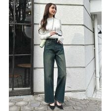 神戸レタス(KOBE LETTUCE)の[ 岡部あゆみさんコラボ ]ワイドストレートデニム [M3953]