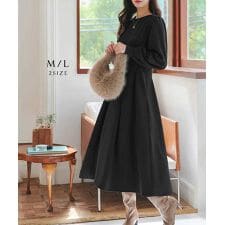 神戸レタス(KOBE LETTUCE)の長袖／半袖 ウエストタックワンピース [E3315]