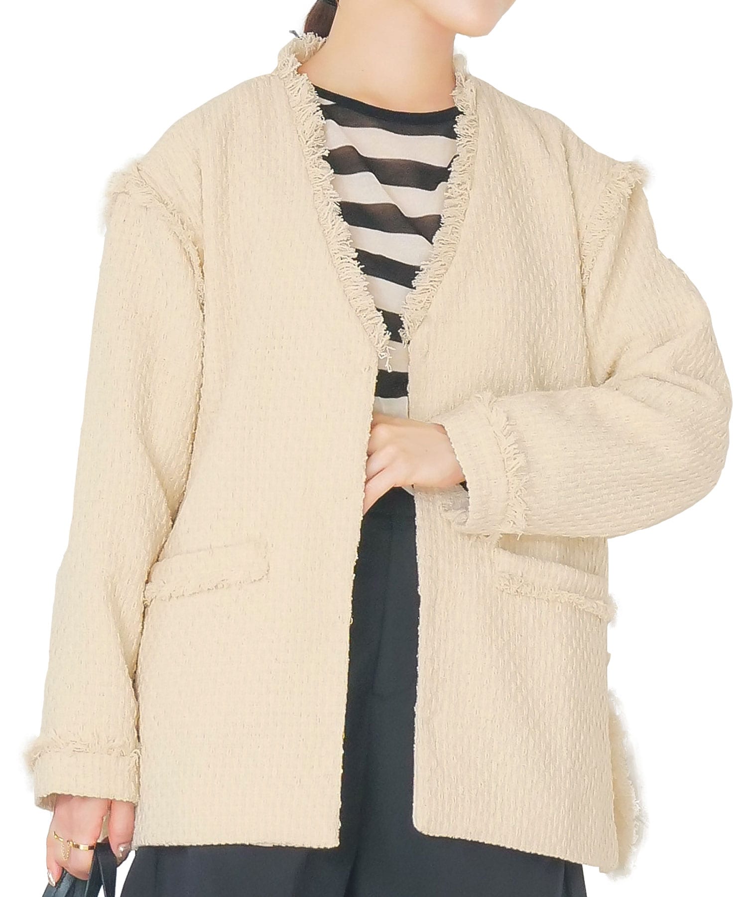 【新品未使用】神戸レタス岡部あゆみさんコラボ ミドル丈ノーカラーコート 楽天市場】 [ 岡部あゆみ さんコラボ ] ミドル丈 ノーカラー