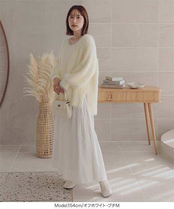 [ プチレタス ] バックシャンシャギーボリュームニット [C6923]