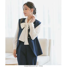 [ セレモニー] [ Petitle / プチレ ] 3点セット 前後2wayジレ×ブラウス×パンツ