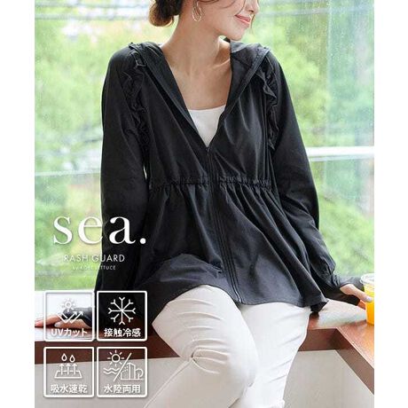 神戸レタス　ラッシュガード 指穴付きUVカットパーカー