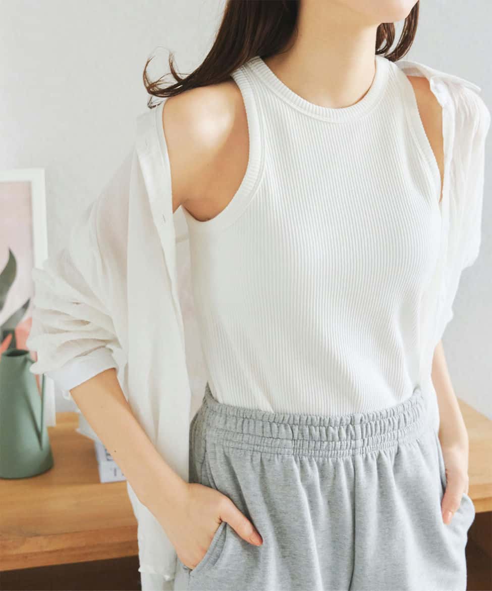 t.japan カップ付きタンクトップ ADAM ET ROPE'｜カップ付きタンクトップ | Rakuten Fashion(楽天