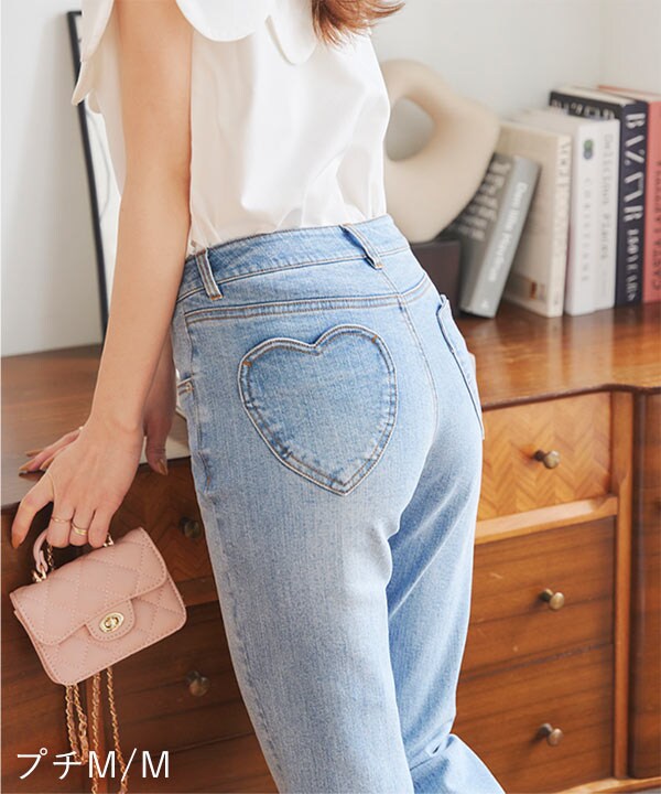 デニムハートリースෆ˚*現品限り ◇送料・関税無料◇KIMHEKIM ハート柄プリントデニム (KIMHEKIM/デニム