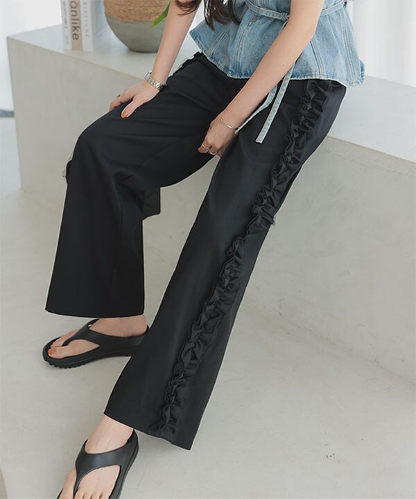 サイドフリルワイドパンツ [M4123] | 神戸レタス(KOBE LETTUCE