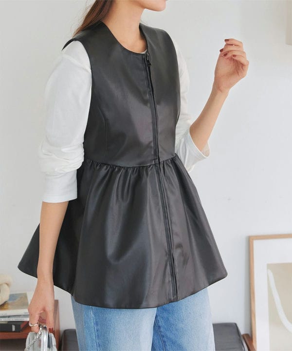 eLLa ella ペプラムジレBK新品未使用 楽天市場】ペプラム ジレの通販
