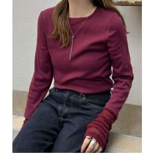 神戸レタス(KOBE LETTUCE)のテレコリブロングスリーブトップス [C7314]