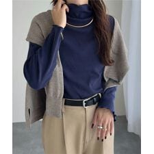 神戸レタス(KOBE LETTUCE)のテレコリブロングスリーブトップス [C7314]