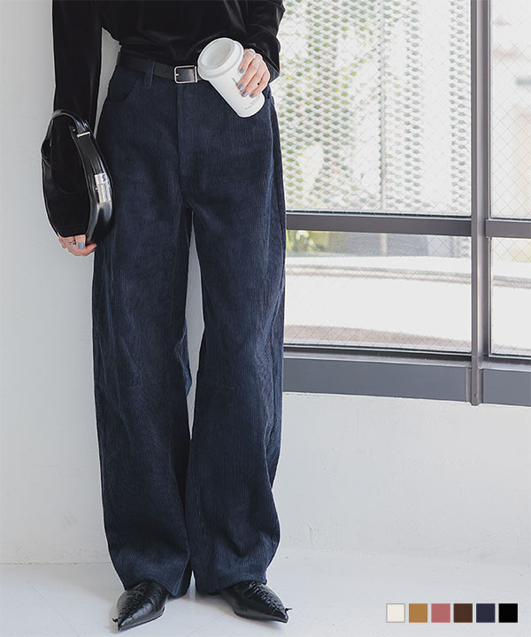 コーデュロイバレルレッグカーブパンツ [M4141] | 神戸レタス(KOBE