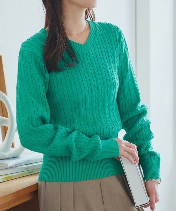 トップス KOBE LETTUCE コウベレタス KOBE LETTUCE 胸元刺繍ケーブルニットトップス