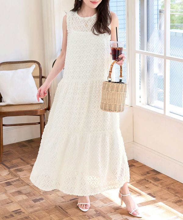 ファー付きケープ風ロングフレアワンピース | セゾン ド