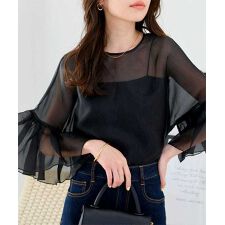 神戸レタス(KOBE LETTUCE)のシアーフリルスリーブブラウス [C7471]