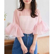 神戸レタス(KOBE LETTUCE)のシアーフリルスリーブブラウス [C7471]