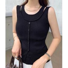 神戸レタス(KOBE LETTUCE)のフェイクレイヤードニットタンク [C7451]