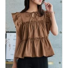 2wayエンジェルスリーブフレアブラウス [C7512]