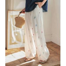 総柄プリントワイドタックパンツ [M4225]
