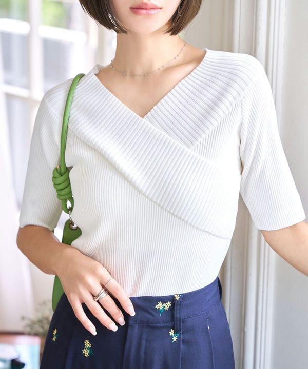 トップス NANA Nanaさんコラボ ] ハート刺繍ニットトップス（カーディガンor