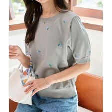 総柄刺繍ニットトップス [N1196]