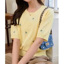 神戸レタス(KOBE LETTUCE)の総柄刺繍ニットトップス [N1196]