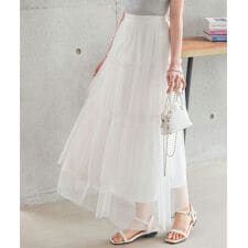 [ Petitle / プチレ ] チュールティアードスカート [M4234]