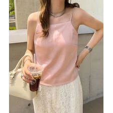 [ Petitle / プチレ ] カップ付きサテンキャミソール [C7552]