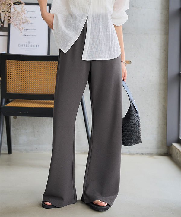 選べる5サイズ錯覚美脚ストレッチワイドパンツ [M4251] | 神戸レタス