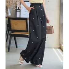 刺繍ワイドデニムパンツ [M4257]