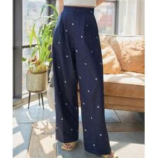 刺繍ワイドデニムパンツ [M4257]
