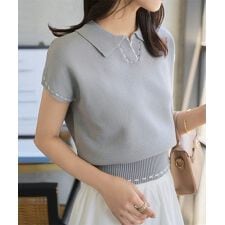 神戸レタス(KOBE LETTUCE)のステッチポロニット [N1213]