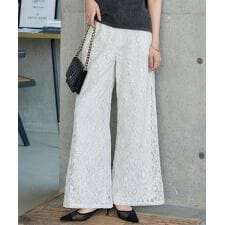裏地付きレースワイドパンツ [M4254]
