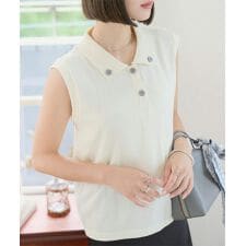 スカーフセット 襟付きノースリーブニット [C7614]