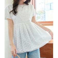 シアー刺繍ブラウス [C7649]