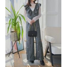 神戸レタス(KOBE LETTUCE)のフラワー刺しゅうオールインワン [E3523]