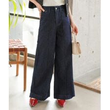 [ Petitle / プチレ ] ワイドレッグデニムパンツ [M4256]