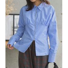 神戸レタス(KOBE LETTUCE)のジップデザインブロード長袖シャツブラウス [C7572]