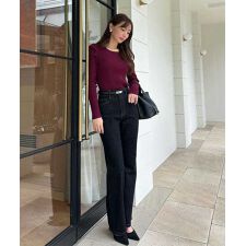 神戸レタス(KOBE LETTUCE)の[ 岡部あゆみさんコラボ ］フレアデニム [M4244]