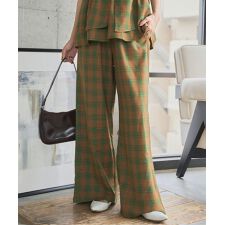 チェック柄ワイドパンツ [M4285]