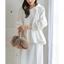 [ Petitle / プチレ ] ダイバー裾バルーンパーカー [C7565]