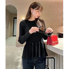 [ 岡部あゆみさんコラボ ］選べる2タイプペプラムニットトップス [N1204]