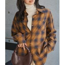 神戸レタス(KOBE LETTUCE)のシアーチェックシャツブラウス [C7692]