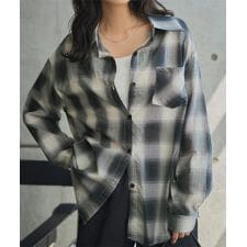 神戸レタス(KOBE LETTUCE)のシアーチェックシャツブラウス [C7692]