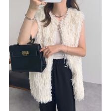 ボリュームロングファーベスト [K1402]