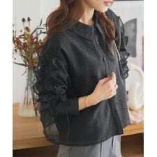 オーガンジーフリルブラウス [C7678]